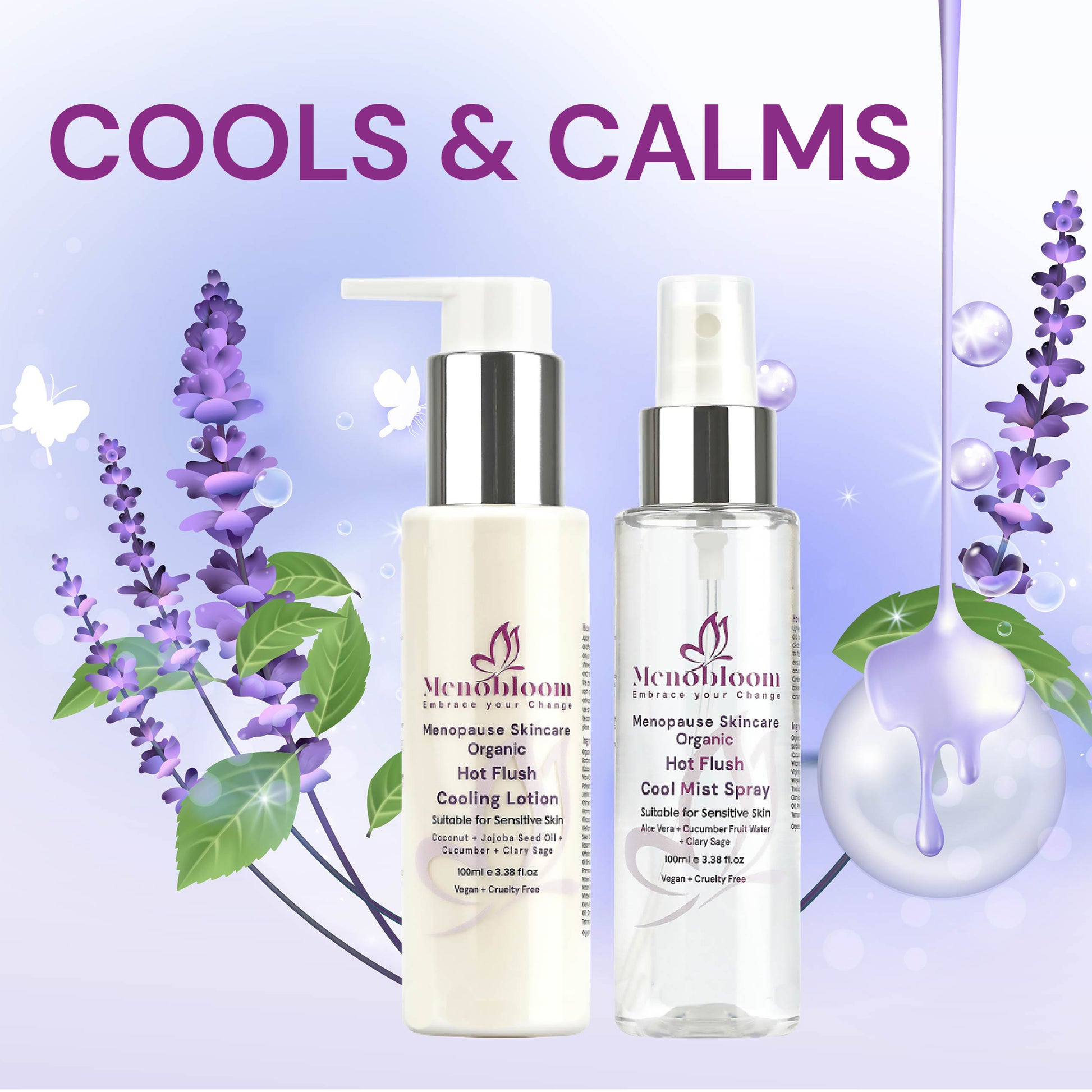 Organic Cooling Spray and Lotion Gift Set - Menobloom