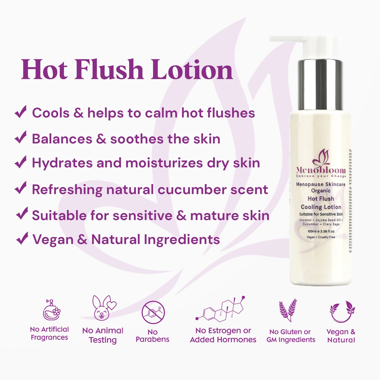 Menopause Skincare Organic Cooling Body Lotion - Menobloom